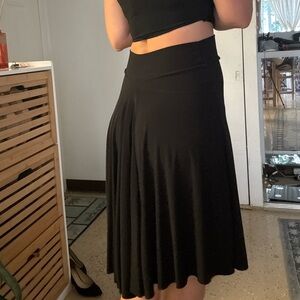 Elegant Dance Salsa Tango Black Mini High Low Skirt